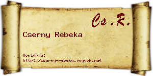 Cserny Rebeka névjegykártya